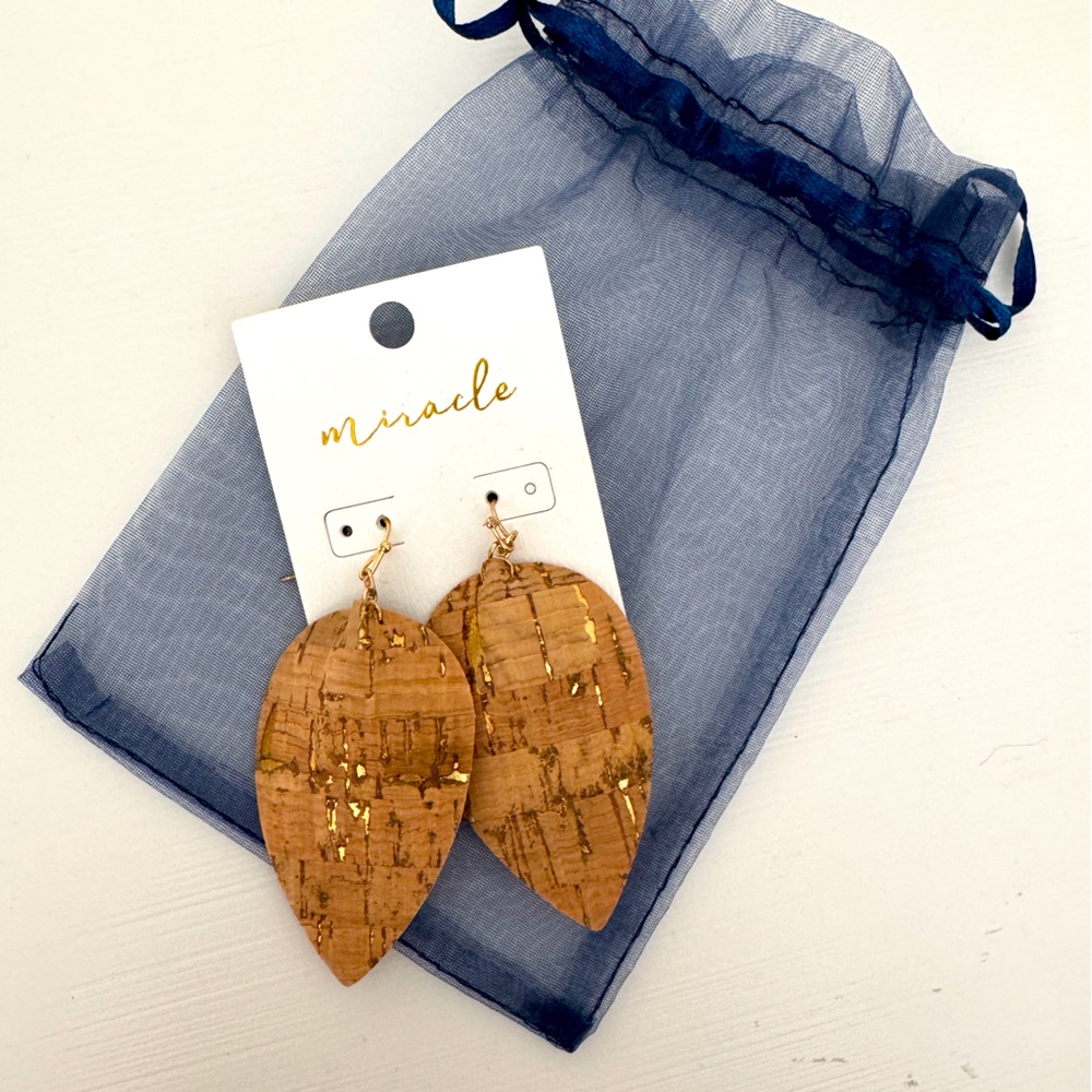 Lightweight cork large earrings! NEW!